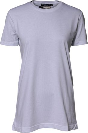 Dolce & Gabbana Womens White Cotton Goodluck 2023 Crew Neck T-Shirt