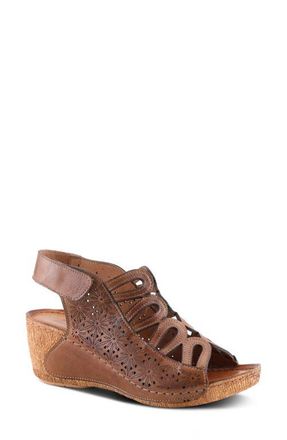 Spring Step Inocencia Wedge Slingback Sandal in Brown at Nordstrom, Size 10.5-11Us