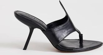 Topshop Nora - Sandali stile sabot neri con tacco angolare-Nero