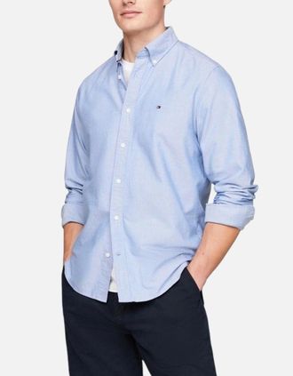Tommy Hilfiger Mens TOMMY HILFIGER Mens Shirts Slim Fit Formal Top - Blue - Size: 38/Regular
