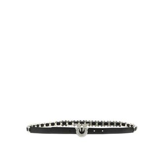 Pinko Belts, female, Black, ONE SIZE, Embellished Leather Belt