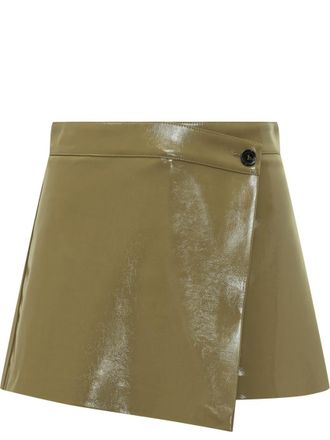 Msgm Green Solid Shorts