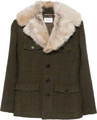 Saint Laurent Faux-fur Collar Jacket