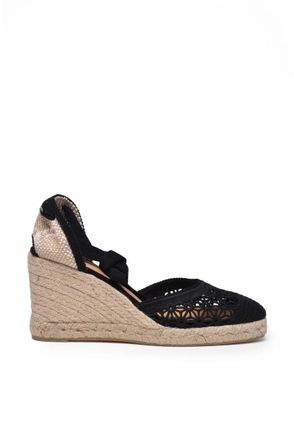 Castaner Black Rope Heel Canvas Espadrilles