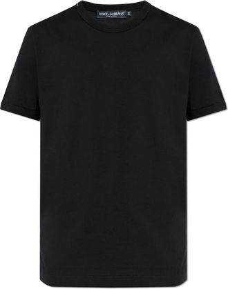 Dolce & Gabbana T-shirt met ronde hals - Heren - T-shirts - Zwart - 2XL - Katoen - Tops