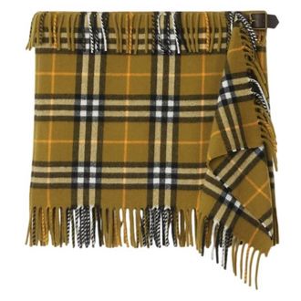 Burberry Check Fringed Mini Scarf Skirt, Size X-Small