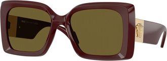 Versace Stijlvolle Zonnebril - Dames - Zonnebrillen - Rood - 54 MM - Nylon - Accessoires