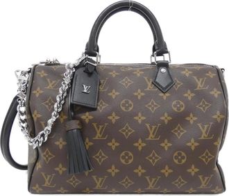 Louis Vuitton Black Marron Coated Canvas Boston Bag (Pre-Owned)