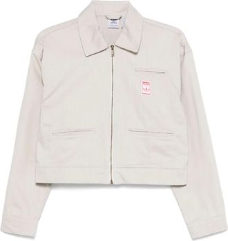 adidas AOP cropped jacket - women - Cotton/Cotton - L - Neutrals