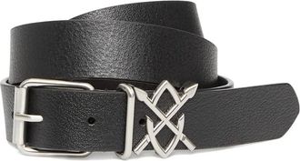 Daily Paper Clothing Shield buckle belt - unisex - Calf Leather - One Size - Black