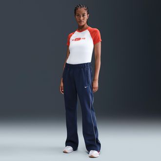 Nike Womens Nike Sportswear Windrunner Mid-Rise Slim Knit Pants in Blue | HJ1016-410