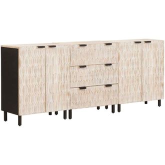 vidaXL Aparador 3 Pcs Acabado De Lavado 180 X 33 X 75 Cm Vidaxl