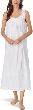 Eileen West Cotton Lawn Sleeveless Ballet Nightgown Womens Pajama White : LG, Lace/Cotton