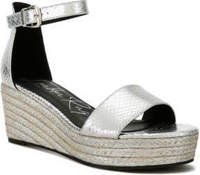 London Rag Utah Platform Wedge Espadrille Sandal in Silver at Nordstrom Rack, Size 10