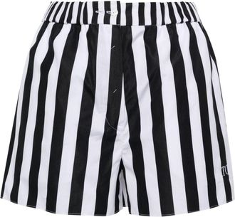 Patou striped cotton boxer shorts - women - Cotton - 36 - Black
