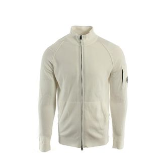 C.P. Company Cardigans, male, White, Size: XL Knitted Pullover Zip Total Eclipse