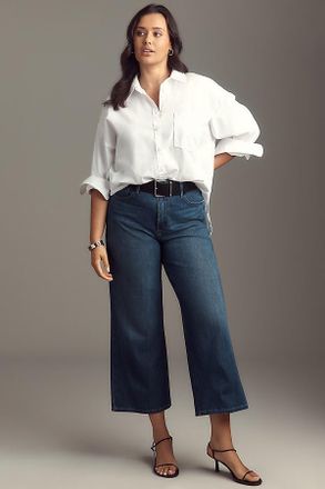 Good American Soft Tech Good Waist Palazzo Crop Jeans