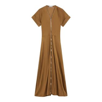 Christophe Lemaire Maxi Dresses, female, Brown, Size: M Zip Dress