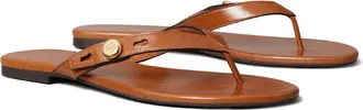 Tory Burch Romy Leather Thong Sandal in Classic Cuoio at Nordstrom, Size 10.5