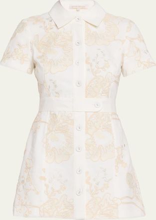 Ramy Brook Shannon Embroidered Mini Shirtdress
