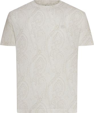 Etro COTTON T-SHIRT WITH ARNICA PATTERN - Etro - Man