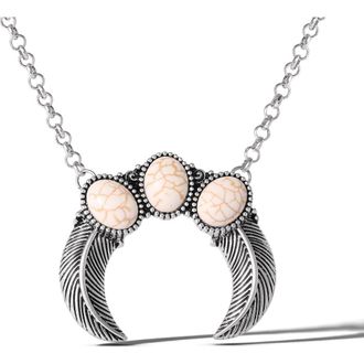 Jessica Simpson Ox Silver Western Necklace in Silver/white at Nordstrom
