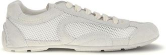 Prada White Fabric Low Top Womens Sneakers