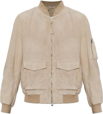 AllSaints Rokko Su&egrave;de Bomberjack - Heren - Leren en Su&egrave;de Jassen - Beige - L - Su&egrave;de - Jassen