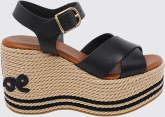 Chlo&eacute; Sandalo con zeppa Chlo&eacute; in pelle