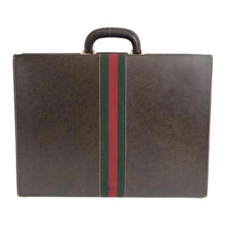 Gucci Pre-owned Vintage Leren Aktetas - Heren - Pre-owned - Bruin - Maat: ONE Size Leer