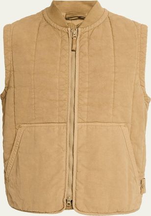 Stone Island Mens Cotton and Flax Full-Zip Vest
