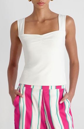 French Connection Maisie Sweetheart Neck Jersey Tank in Summer White at Nordstrom, Size X-Large