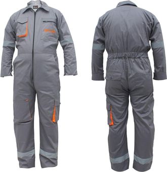 Generic Mens Coveralls Boiler suit Overalls for Warehouse Garages Workers Heavy Duty Grey - Black - Blue (Grey, Large)