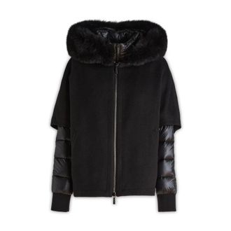 Moorer Jassen, Dames, Zwart, XS, Stijlvolle Winter Puffer Jas