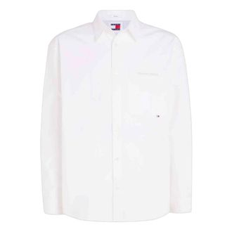 Tommy Jeans Heren, Overhemden, Wit, Maat: S Katoen