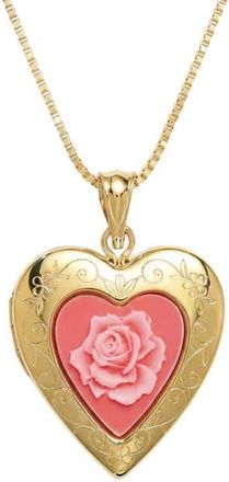 The M Jewelers NY The Pink Rose Photo Locket Necklace in Gold at Nordstrom