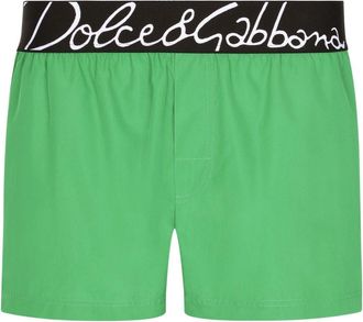 Dolce & Gabbana logo-waistband swim shorts - men - Nylon - 3 - Green