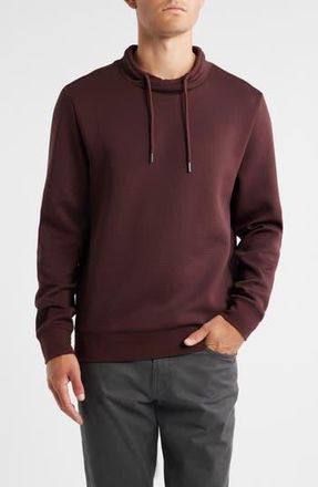 Robert Barakett Drayton Crossover Mock Neck Sweatshirt in Bordeaux at Nordstrom Rack, Size Xx-Large