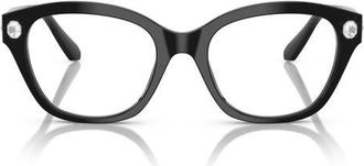 Swarovski 53mm Pillow Optical Glasses in Black at Nordstrom