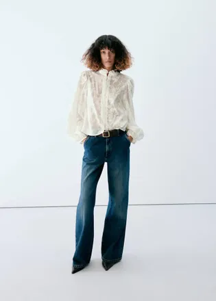 Mango Blusa lyocell ricamo floreale grezzo - Donna - XXS - MANGO