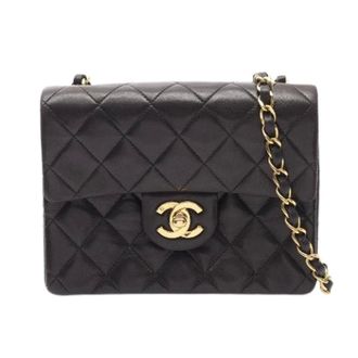 Chanel Pre-owned Mini Matelasse Lamslederen Schoudertas - Dames - Pre-owned - Zwart - Maat: ONE Size Leer