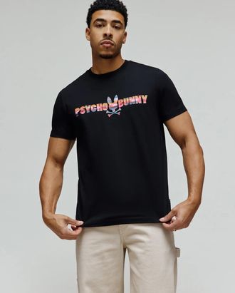 Psycho Bunny Mens Raphael Wordmark Tee 001 BLACK / XXXL