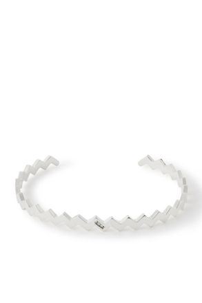 Mikia Snake Sterling Silver Diamond Cuff