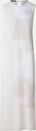 Akris Long Trapezoid Intarsia Knit Dress