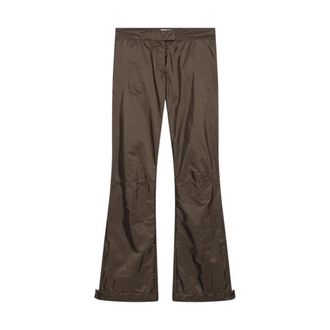 Miu Miu Technische Stoffbroek - Dames - Straight fit broeken - Bruin - S - Broeken