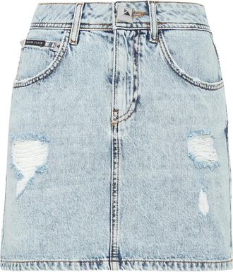 Philipp Plein Minirok - Dames - Spijkerrokken - Blauw - W29 - Denim - Rokken