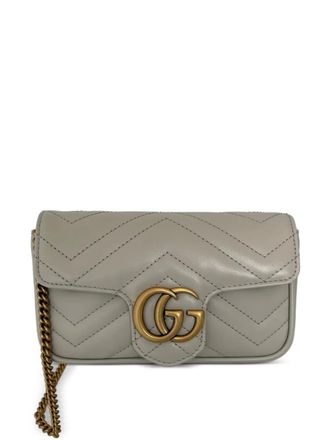 Gucci matelassé GG Marmont shoulder bag - Grey