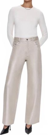 Pistola Denim Tate High Rise Bowed Wide Leg Jeans In Champagne