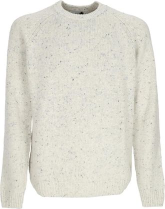 Carhartt Work in Progress Speckled Salt Anglistic Sweater Oversize - Heren - Ronde hals truien - Beige - XL - Katoen - Truien & Vesten