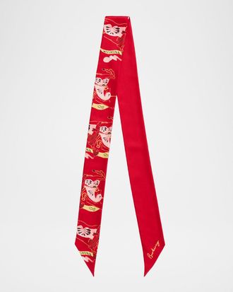 Burberry Skinny Watercolor EKD Silk Scarf